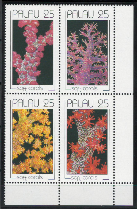 Palau 1990 Mi 343/46 block MNH - Corali
