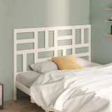 Tăblie de pat, alb, 146x4x104 cm, lemn masiv de pin, vidaXL
