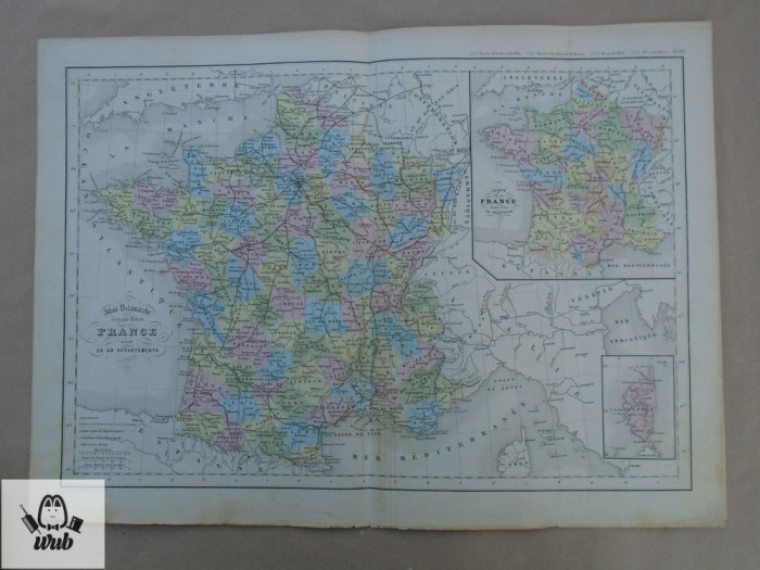 Harta color Franta 1900