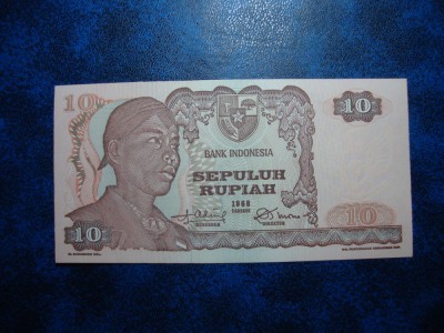 INDONEZIA 10 RUPII 1968 UNC foto