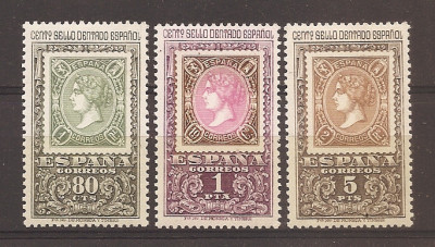Spania 1965 - 100 de ani de la introducerea timbrelor dintate &amp;icirc;n Spania, MNH foto
