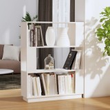 Bibliotecă/Separator cameră, alb, 80x25x101 cm, lemn masiv pin