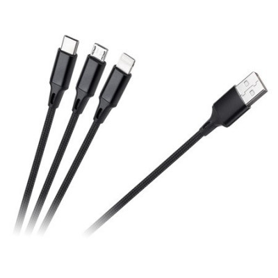 CABLU 3 IN 1 USB MICROUSB, TIP C, LIGHTNING M-LIFE foto