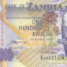 Bancnota Zambia 100 Kwacha 1992 - P38b UNC