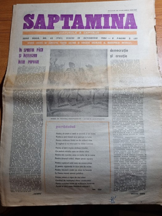 saptamana 19 octombrie 1984