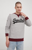 Cumpara ieftin Superdry bluza barbati, culoarea gri, cu imprimeu