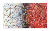 Cumpara ieftin Tablou pictat manual living, birou, Compozitie abstracta, 100x60cm ulei pe panza, reproducere Jackson Pollock