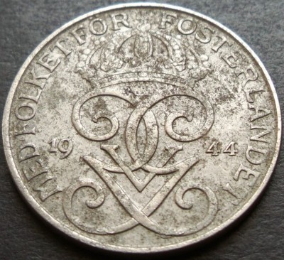Moneda istorica 5 ORE - SUEDIA, anul 1944 * cod 3016 foto