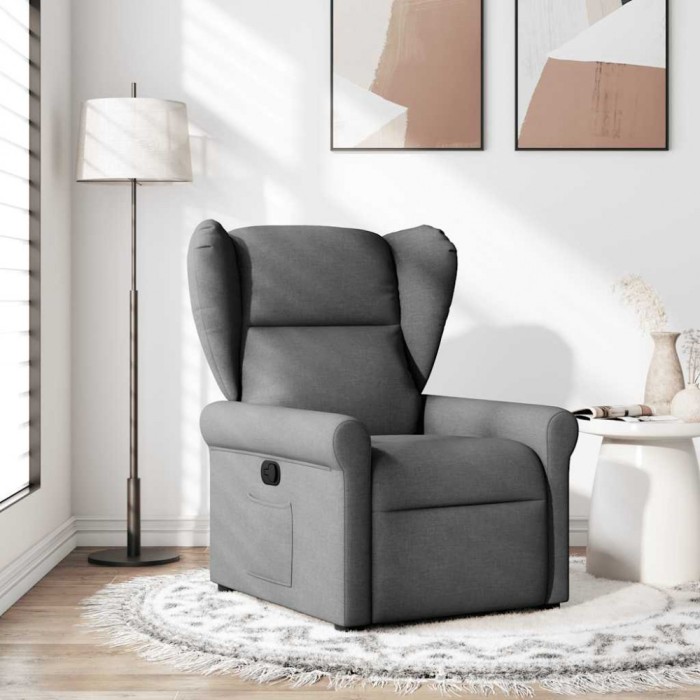 vidaXL Fotoliu rabatabil, gri &icirc;nchis, material textil 4015657