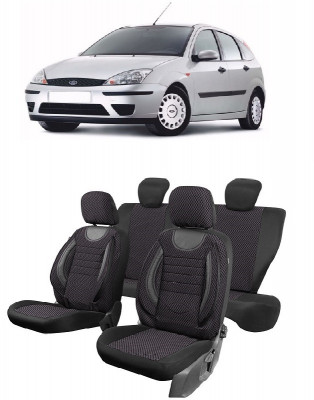 Set Huse scaune insertii piele ecologica FORD Focus 1 (1998-2005) Negru - Copie foto