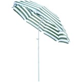 Outsunny Umbrelă de Plajă cu Acoperiș &Icirc;nclinabil la 45&deg;, &Oslash;1.8x2 m, Verde și Alb | Aosom Romania