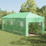 vidaXL Sera cu Cadru Pliant cu acoperiș Manual Verde 290 x 870 x 315 cm Oțel