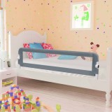 Cumpara ieftin Balustradă de protecție pat copii, gri, 150 x 42 cm, poliester, vidaXL
