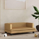 vidaXL Pat de c&acirc;ini, maro, 80x45x30 cm, catifea 171899