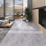 Placi PVC autoadezive gri ciment 5.02mp vidaXL - Parchet rezistent, antiderapant, impermeabil - 91.45x15.24cm, 2mm grosime