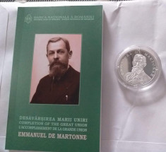 Moneda Proof argint - Desavarsirea marii Uniri Emmanuel de Martonne foto