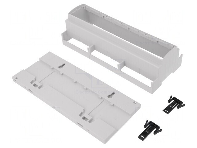 Carcasă pentru șină DIN gri 91x213x62mm 12 module