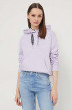 Tommy Jeans bluză femei, culoarea violet, cu glugă, uni DW0DW17794