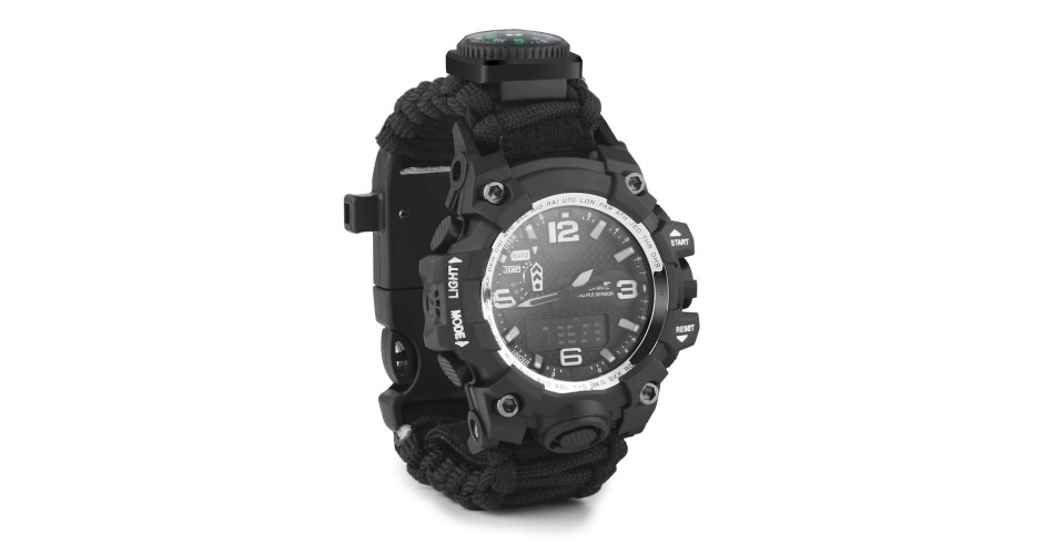 Ceas Military Army cu Bratara paracord busola rezistent la apa 2 fusuri ...