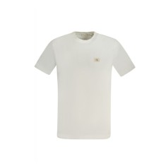 Calvin Klein Jeans Tricou WOVEN LABEL REGULAR TEE barbati, cu logo brodat, Regular fit, Alb, L