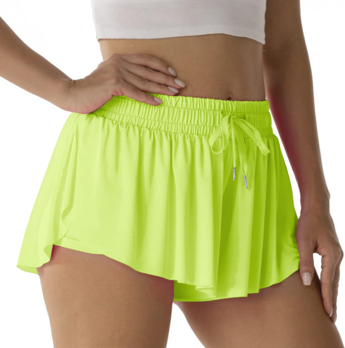 Pantaloni scurți sportivi pentru femei Alergare Tenis Shorts Fluture Fete 2-&icirc;n-1