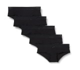 Set 5 chiloti pentru femei Iris Lilly, detaliu din dantela, negru, XS - OUTLET
