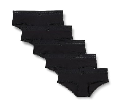 Set 5 chiloti pentru femei Iris Lilly, detaliu din dantela, negru, XS - OUTLET foto