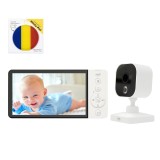 Pachet Video Baby Monitor PNI BM500 ecran 5 inch wireless 2.4 GHz si Sticky Pad Drapel inclus