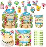 Set de vesela pentru petrecere Amycute, carton, multicolor, 63 piese