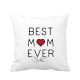 Perna personalizata pentru cea mai buna mama, 40x40 cm, alba