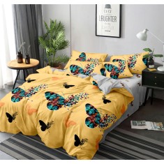 Lenjerie de pat pentru o persoana cu husa de perna dreptunghiulara, Tahir, bumbac mercerizat, multicolor