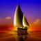 Fototapet Croaziera. yacht, apus de soare, 220 x 135 cm