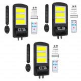 Cumpara ieftin Set 3 X Lampa Solara 150 LED COB,60W,Senzori,Negru