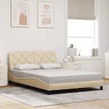 VidaXL Cadru de pat fără saltea, crem, 140x190 cm, textil
