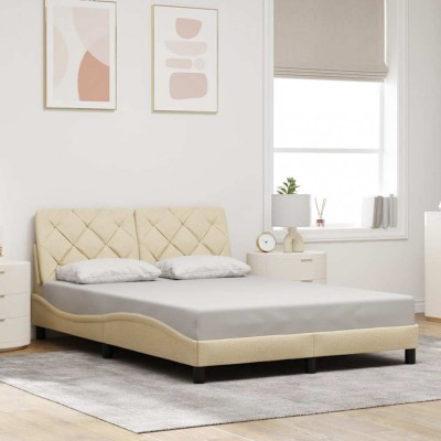 vidaXL Cadru de pat fără saltea, crem, 120x200 cm, textil 3310592 foto
