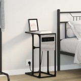 vidaXL Noptieră sonoma gri 41.5 x 26 x 60.5 cm Lemn compozit
