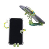Suport telefon verde 17 x 6,5 x 1,5 cm, figurina schelet flexibila, articulatii mobile