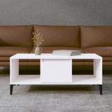 VidaXL Măsuță de cafea, alb, 90x50x36,5 cm, lemn prelucrat