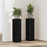 Suporturi pentru plante , set de 2, din stejar negru, dimensiuni 17 x 17 x 60 cm, lemn stratificat