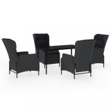 Cumpara ieftin Set mobilier pentru gradina, 5 piese, gri inchis