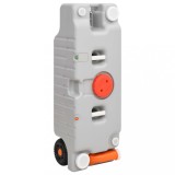 vidaXL Rezervor de apă cu roți pentru camping, gri, 75 L 154412