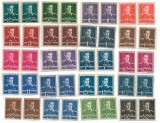 Romania (709) - Mihai I uzuale, 1943-1945, serie dubla neobliterata, in blocuri de 2