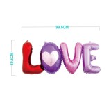Balon din folie PartyGo Love, 39.5x99.5cm, mix colorat