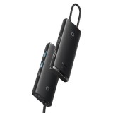 Cumpara ieftin Hub USB-C Baseus Lite, 2 x USB-A 3.0 - 1 x USB-C - 1 x HDMI - 1 x SD - 1 x microSD, Negru WKQX050101