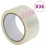 VidaXL Bandă adezivă de ambalare, 36 buc., transparentă, 48 mm x 66 m
