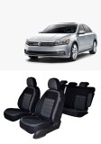 Set huse scaune dedicate Volkswagen Passat B8 2015-2018 (Bancheta fractionata +huse pentru cotiere)