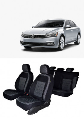 Set huse scaune dedicate Volkswagen Passat B8 2015-2018 (Bancheta fractionata +huse pentru cotiere) foto