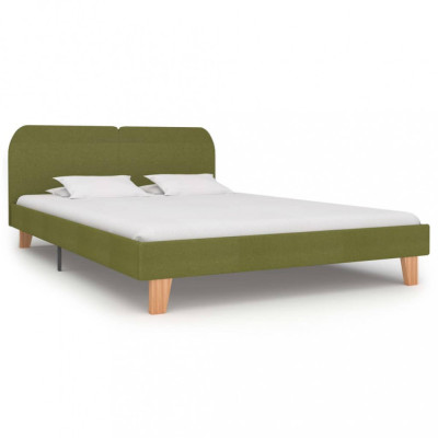 Cadru de pat, verde, 160 x 200 cm, material textil foto