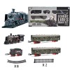 Set 2 Trenulete Electrice RAIL KING Deluxe, Locomotiva cu Aburi, Sine, Lumini, Sunete. Tren Jucarie Copii. Cadou Craciun!