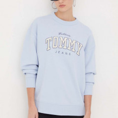 Tommy Jeans hanorac de bumbac femei, cu imprimeu DW0DW17339